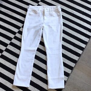 MOTHER The looker Crop Glass Slipper White Jeans